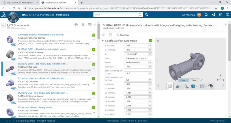 3DEXPERIENCE Marketplace Parts