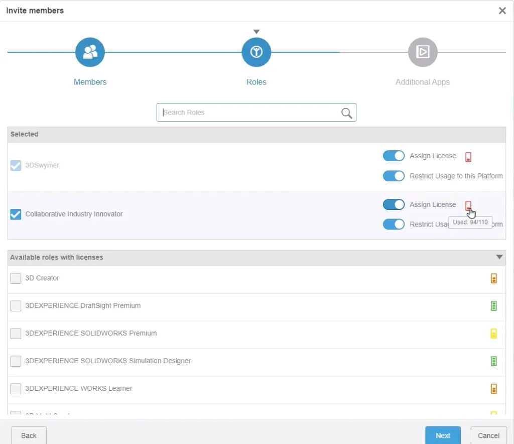 Assigning roles in 3DEXPERIENCE