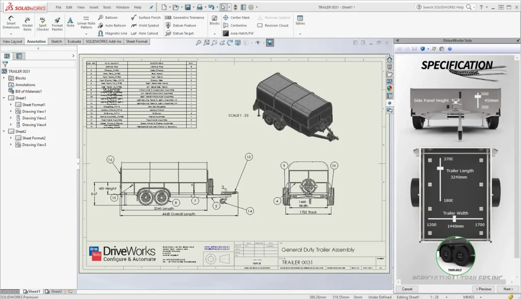 DriveWorks Input Form