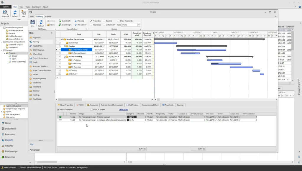 SOLIDWORKS Manage Project Management