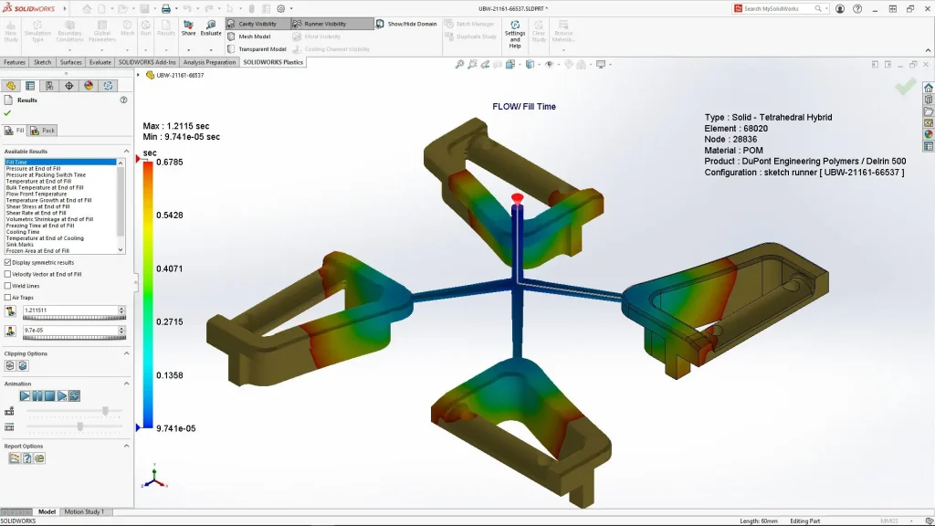 SOLIDWORKS Plastics advanced simulation